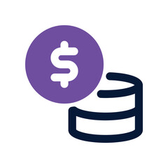 coin dual tone icon. vector icon for your website, mobile, presentation, and logo design.