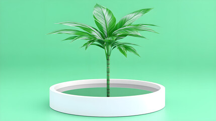 Obraz premium Indoor plant display minimalist studio image vibrant green aesthetic concept