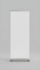 Roll up Banner Mock up with grey color background, retro style. isolated with white shades