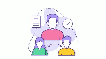 customer referrals explained animation, business relationship between two more individuals animated video Building Own Network footage Joint partnership Clip Sales Marketing management motion graphics