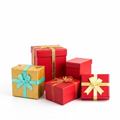 Gift shapes and gift packing for valentines day white background.