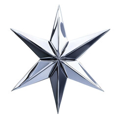 Obraz premium Sleek silver star with sharp points reflecting light and creating a modern aesthetic.