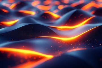 Twisted low-poly ribbons with glowing edges, Generative AI