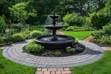 Obraz premium Elegant Garden Fountain