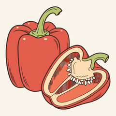 illustration of a red pepper