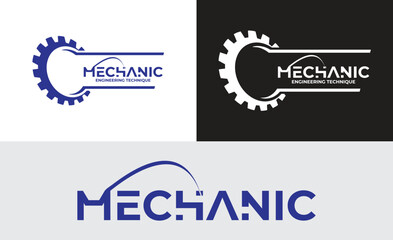 gear and mechanic logo vector design