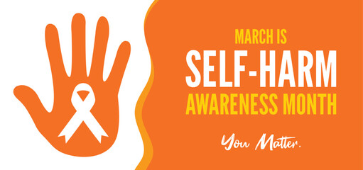 Vector illustration on the theme of Self Injury Awareness Month to raises awareness about self-injury, promotes understanding, and encourages support for those struggling with self-harm