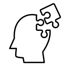 Alzheimer illness Icon, confusion, eldery