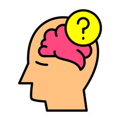 Alzheimer illness Icon, confusion, eldery