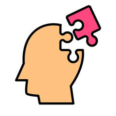 Alzheimer illness Icon, confusion, eldery