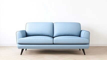 Fototapeta premium Light Blue Modern Sofa in Minimalist Interior