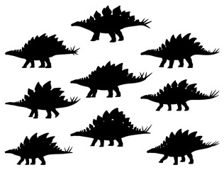 STEGOSAURUS SILHOUETTE ON WHITE BACKGROUND © Toseef