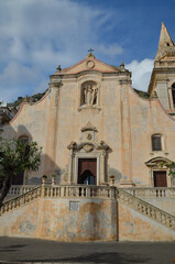 The Baroque Church of San Giuseppe, accessed by a spectacular double staircase in Taormina, Sicily
