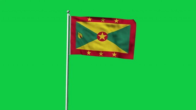 High detailed flag of Grenada. National Grenada flag. North America. 3D Render.