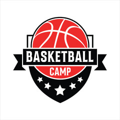 Basketball camp logo, Basketball camp, T shirt design vector, sports logo t shirt design