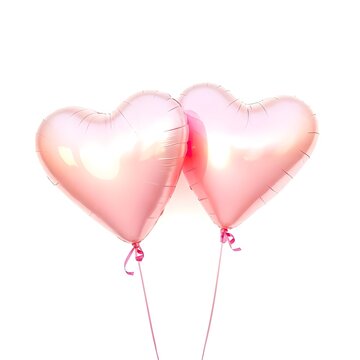 Two pink heart shaped balloons. Made by AI, Artificial intelligence. Generated image