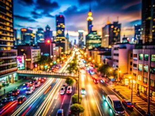 Fototapeta premium Blurred Motion City Lights Panoramic