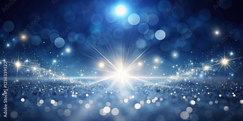 Poster sparkling glittery background with shining lights and bokeh effects