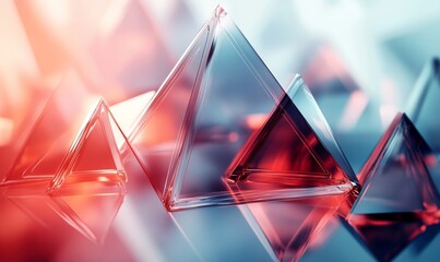 Futuristic composition of intersecting triangles in motion, Generative AI