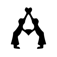 A : two people holding hands