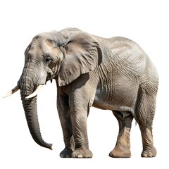 Fototapeta premium Majestic African Elephant Standing Proudly on Isolated Background
