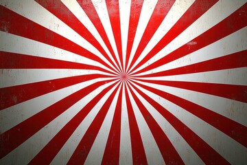 Red and white radial burst background with grunge texture