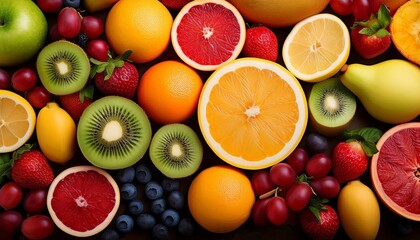 Background made of fruits elements