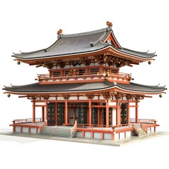 Fototapeta premium Traditional East Asian Pavilion with Intricate Roof Design