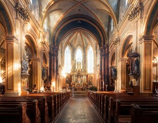ancient church interior solemn and grand