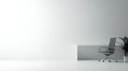 Minimalist Office Setup Featuring Modern Black Chair