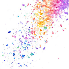 Rainbow Confetti Clipart, Rainbow Confetti Overlay, Birthday and Party Rainbow Confetti