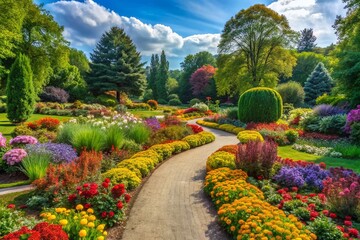 Obraz premium Colorful Perennial Garden Path in Maximilianpark Hamm