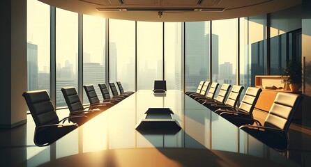 "Modern Boardroom with Sunlight & City Views | Cinematic Office Space in 4K"