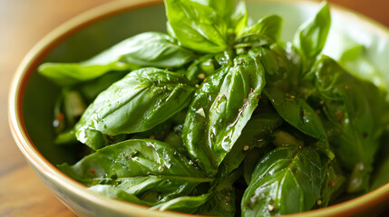 Basil mixed into a fresh vegetable stir-fry, enhancing the dish with aromatic flavors and vibrant color.