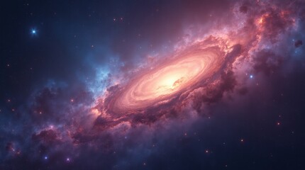 Obraz premium colorful cosmic galaxy scene featuring vibrant stars and a swirling nebula in space