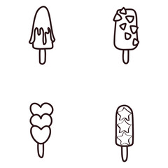 characteristic ice cream logo for a contemporary dessert brand
features a simple but unique visual style, perfect for businesses targeting the younger generation