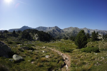 Summer hiking in Pyrenees Mountains, Andorra