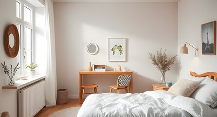 "Cozy Scandinavian-Style Bedroom with Soft Lighting & Minimalist Decor | Hygge Home Design"