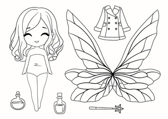 Paper doll with clothes 