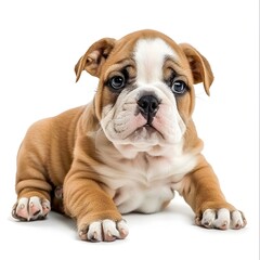 Obraz premium Adorable Bulldog Puppy with Short Coat and Expressive Eyes