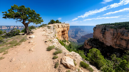 Grand Canyon trail, scenic overlook, Arizona, USA