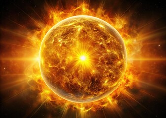 Obraz premium Dazzling sun sphere PNGs: long exposure astronomy photography for stunning visuals.