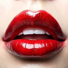 Obraz premium lips with lipstick