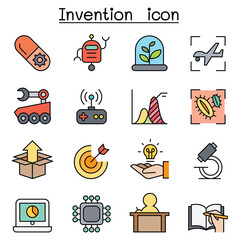 Innovation & Creative idea concept icon set in thin line style