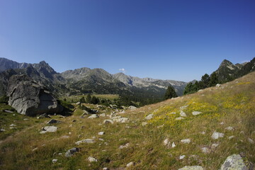 Summer hiking in Pyrenees Mountains, Andorra