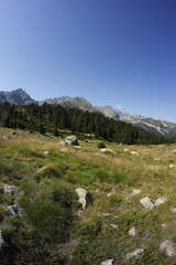 Fototapeta premium Summer hiking in Pyrenees Mountains, Andorra