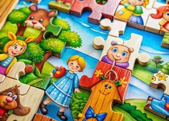 Obraz premium Educational Letter H Word Puzzle for Kids