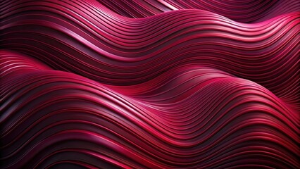 Obraz premium Crimson Waves Abstract Design of Intertwined Curving Lines in Deep Red Hues