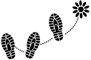Black and White Shoe Prints and Paw Tracks in Grungy Forensic Crime Scene Style