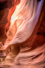 The image is of a canyon with a red and white wall